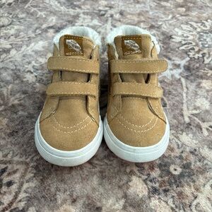 Vans Kids Tan Sneakers with Velcro